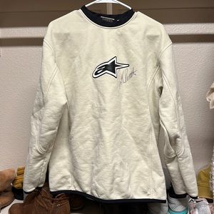 Vintage Alpinestars sweatshirt signed by Supercross Legend Jeremy McGrath